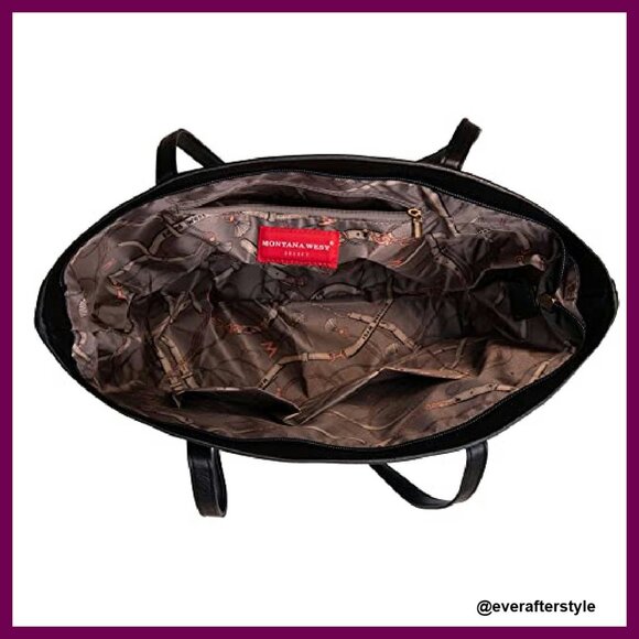 Vegan Leather Tote Bag Classic Elegant Minimal Chic Spacious Top Handle Shoulder - Picture 5 of 8